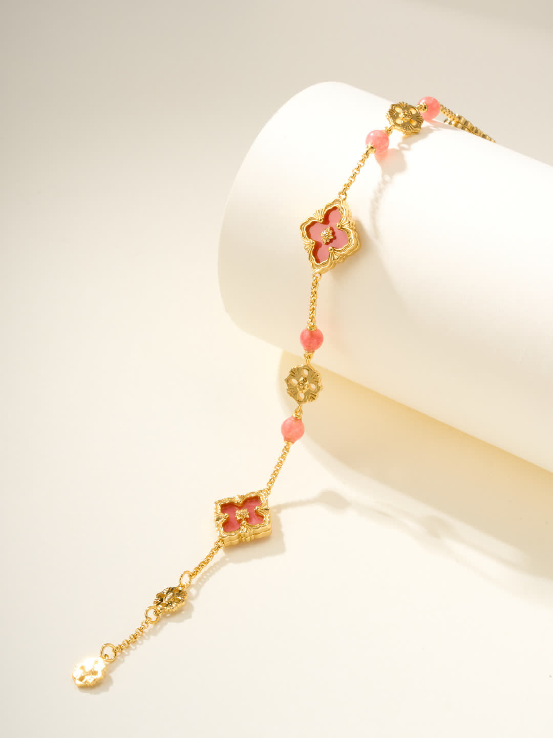 Van Cleef & Arpels Alhambra Pink Enamel Bracelet